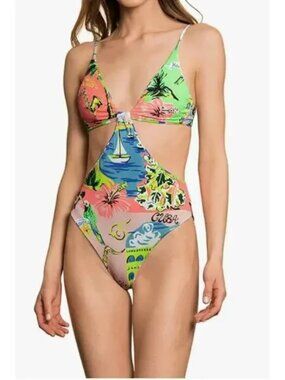 Maaji Selvatik Mimi Trikini One Piece Reversible Swimsuit large  New